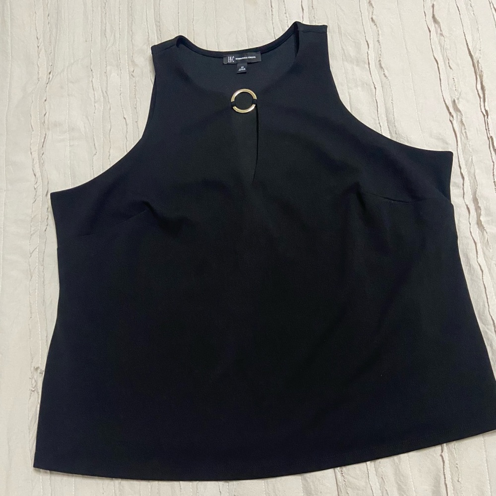 INC International Concepts Black Sleeveless Tank Top